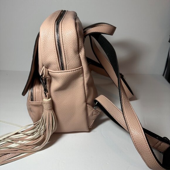 Steve Madden Logo Backpack Shoulder Bag Purse Blush Pink - Picture 2 of 12
